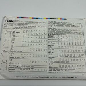 Simplicity 4589 Size 6-12 Pullover Top Uncut Sewing Pattern